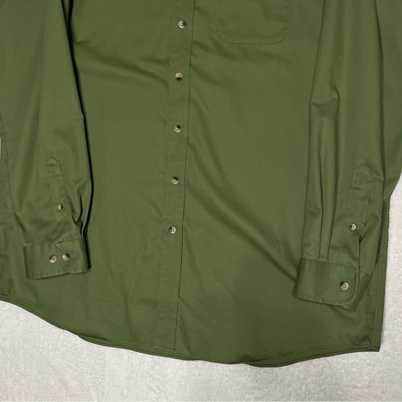 L.L. Bean Men's Shirt Wrinkle Resistant Long Sleeve Button Down 100% Cotton Gree - Picture 4 of 11